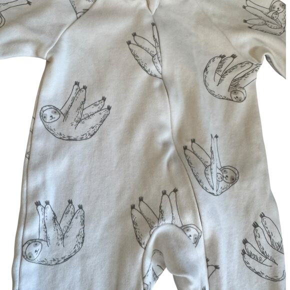 Oliver & Rain Organic Cotton Sloth Print Footless Sleeper Newborn NB - Picture 2 of 9